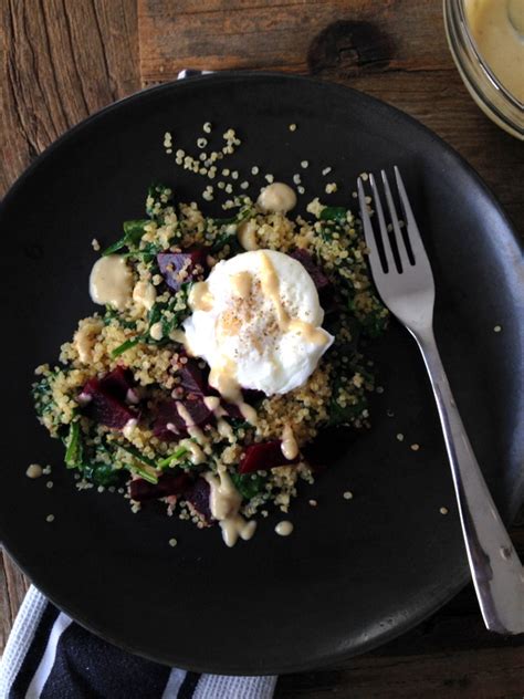 Warm Quinoa Spinach & Beet Salad - Stacey Deering