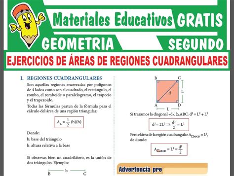 Ejercicios De Reas De Regiones Cuadrangulares Para Segundo Grado