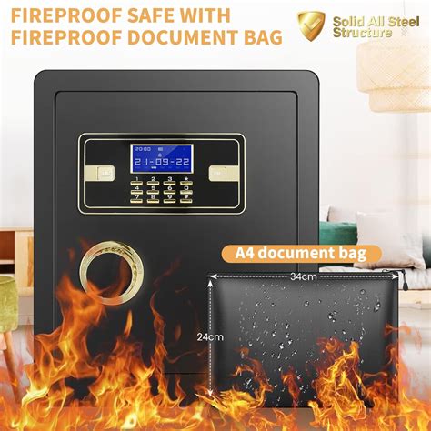 2.2 Cubic Upgrade Safe Box Fireproof Waterproof, Security Home Safe Box ...