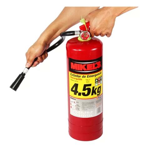 Extintor Emergencia Recargable 4 5kg Polvo Químico Mikels