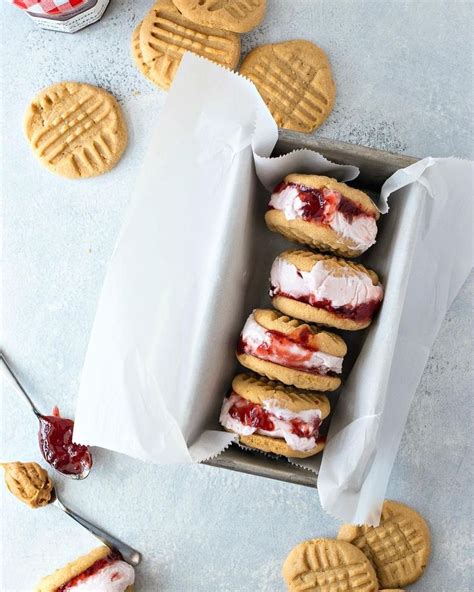 Bonne Maman Strawberry Preserves Ice Cream Sandwich Peanut Butter