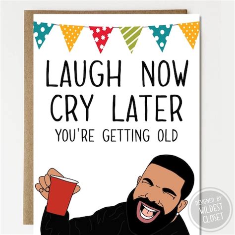 Funny Laugh Now Happy Birthday Card Card For Birthday Card Etsy