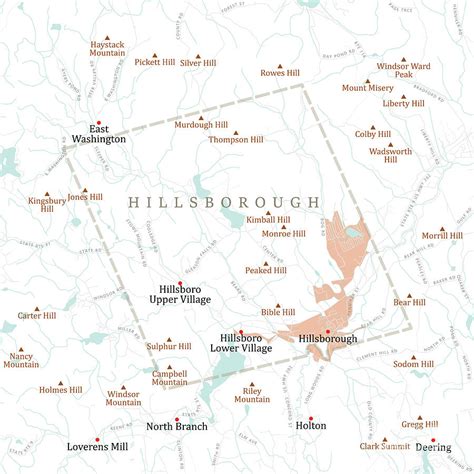 Nh Hillsborough Hillsborough Vector Road Map Digital Art By Frank Ramspott Pixels