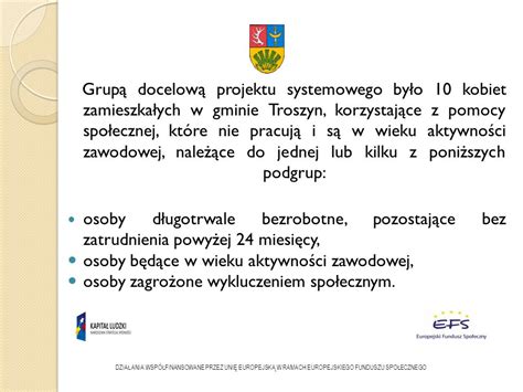 Projekt Systemowy Gmina Troszyn O Rodek Pomocy Spo Ecznej W