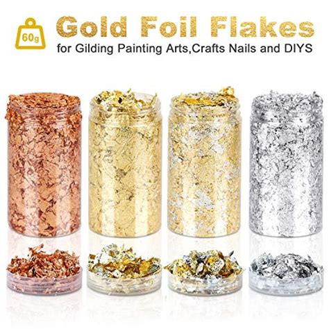 60Grams Gilding Gold Flakes Set With Tweezers Color 2 5 Imitation Gold