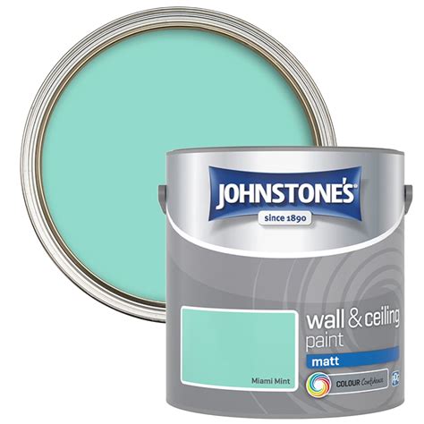 Johnstone S Walls Ceilings Miami Mint Matt Emulsion Paint 2 5L Wilko