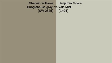 Sherwin Williams Bunglehouse Gray SW 2845 Vs Benjamin Moore Vale Mist