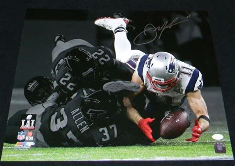 Autographed Julian Edelman Picture Super Bowl Li X The Catch