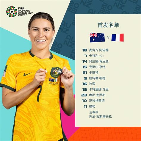 2023女足世界杯1 4决赛：澳大利亚女足vs法国女足，首发名单出炉！ 来源