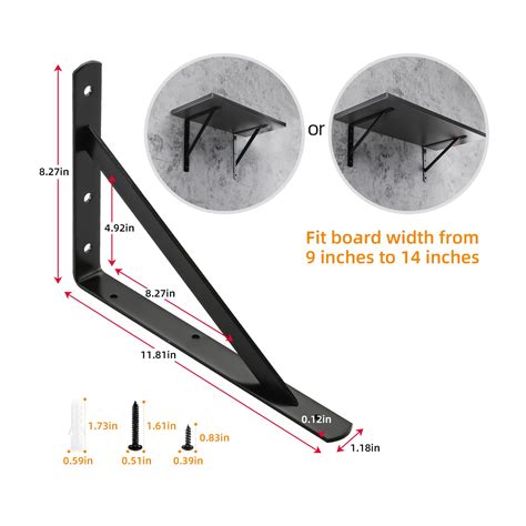 HOME MASTER HARDWARE Heavy Duty Shelf Brackets 12 Inch X 8 Inch Metal