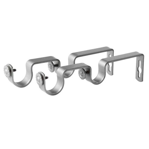 Rod Desyne 1 In Double Rod Wall Bracket In Satin Nickel 1917 15 The