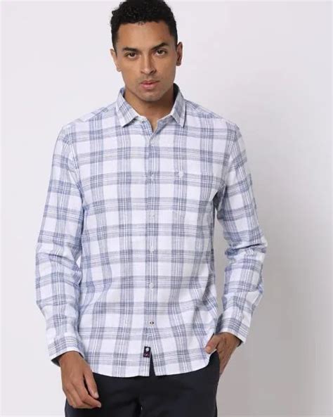 Buy Men Checked Slim Fit Shirt With Patch Pocket Online At Best Prices