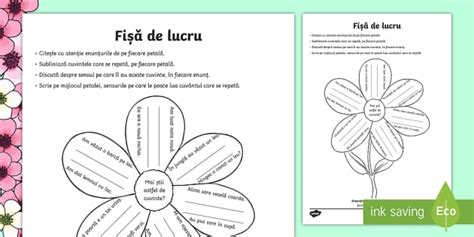 Omonime pe floare Fișă de lucru Hecho por educadores