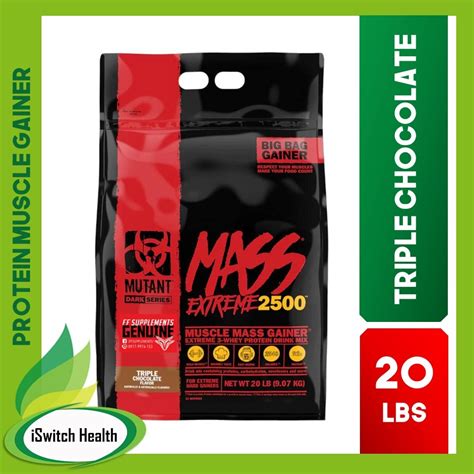 Mutant Mass Extreme 2500 20lbs Triple Chocolate Mass Gainer Shopee Philippines