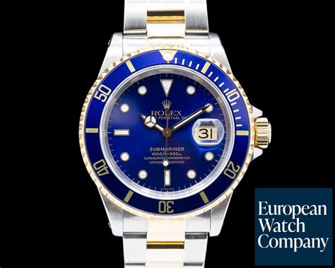 Rolex 16613 Submariner 16613 Blue Dial SS 18K BOX PAPERS 45544