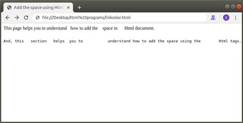 Adding Spaces In Html