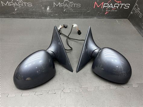 01 06 Bmw E46 M3 Right Left Side View Mirrors Pair Steel Grey Gray M Parts Worldwide Llc