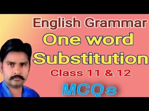 One Word Substitution Class 11 12 Half Yearly Examination YouTube