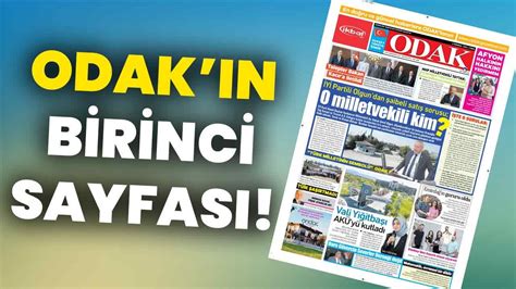 ODAKın birinci sayfası O milletvekili kim Afyon Haber Odak