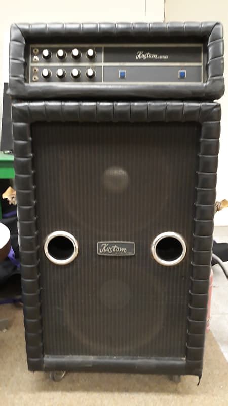 Kustom 250 Bass Head 1971 Black Cabinet Reverb