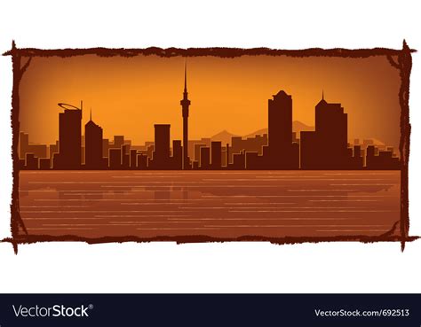 Auckland skyline Royalty Free Vector Image - VectorStock