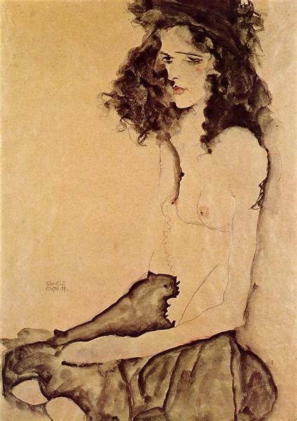 Girl In Black Egon Schiele Wikiart Org