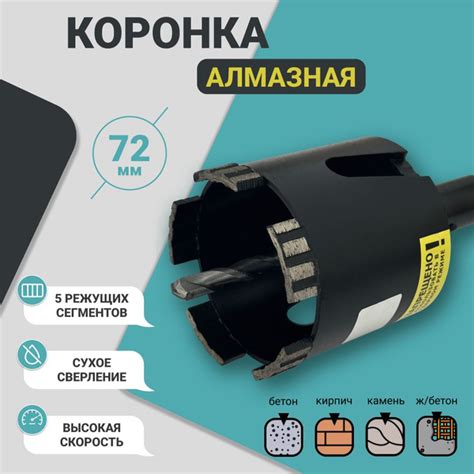 Коронка алмазная по бетону 72 мм для подрозетников MKSS M16 SDS-plus ...