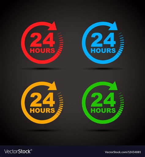 Colour Set 24 Hours Royalty Free Vector Image Vectorstock