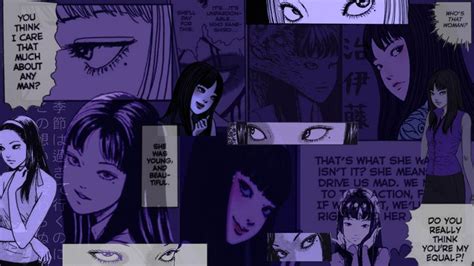 tomie pc wallpaper in 2024 | Dark purple wallpaper, Black and purple ...