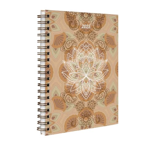 Agenda Planner Semanal 2025 Boho Flor de Lótus Nude Shopee Brasil