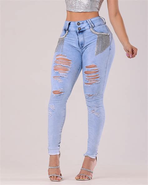 Cal A Jeans Modeladora Destroyed Empina Bumbum Jeans Ousadia