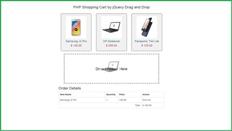 Ajax Jquery Drag And Drop Shopping Cart Using Php Mysql Youtube