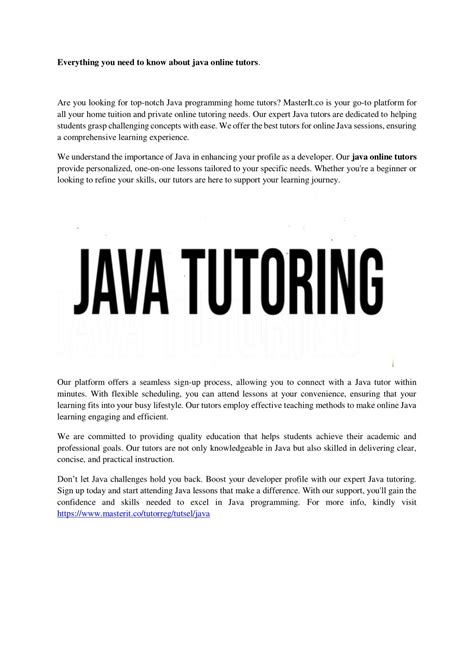 PPT Everything You Need To Know About Java Online Tutors PowerPoint