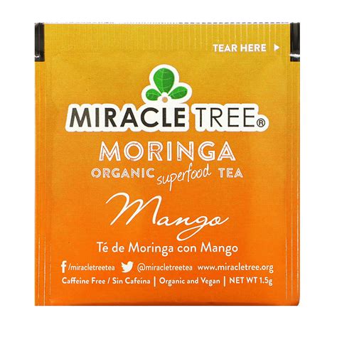 Miracle Tree Moringa Organic Superfood Tea Mango Caffeine Free