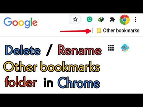 How to Delete or Rename Other Bookmarks Folder in Google Chrome - YouTube