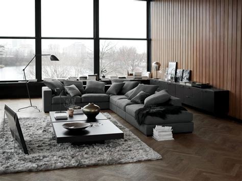 Dark gray sofa in the living room | Interior Design Ideas - Ofdesign