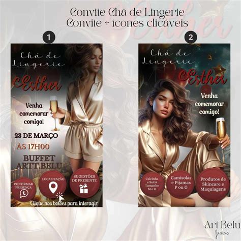 Convite Chá de Lingerie Loja ART BELU Elo Produtos Especiais