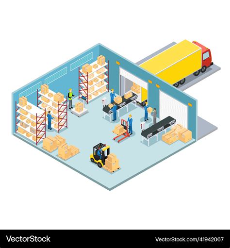 Warehouse Isometric Composition Royalty Free Vector Image