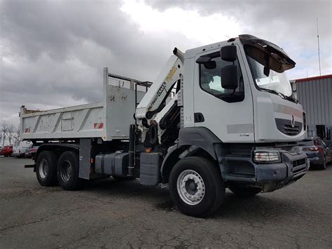 Camion Porteur Renault Kerax Benne Grue 370dxi26 6x4 Bi Benne Pk