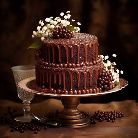 Free AI Image | Delicious chocolate cake with flowers