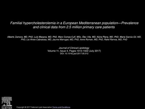 Familial Hypercholesterolemia In A European Mediterranean Population—prevalence And Clinical