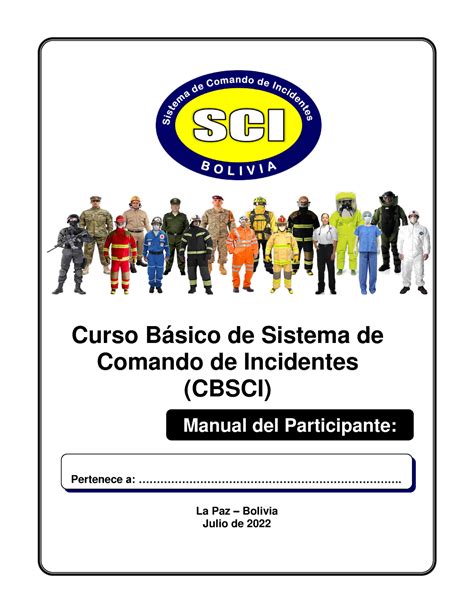 Mp Sci Mayo2022 Curso Básico De Sistema De Comando De Incidentes Cbsci La Paz Bolivia