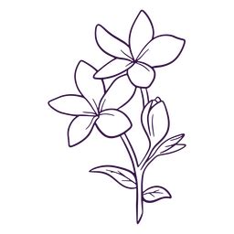 Diseño PNG Y SVG De Arte De Línea De Icono De Planta De Flor Simple