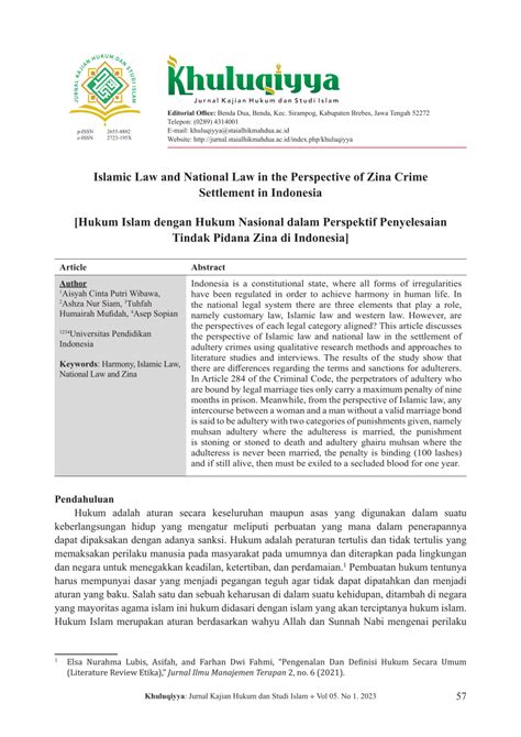 PDF Keselarasan Hukum Islam Dengan Hukum Nasional Dalam Perspektif