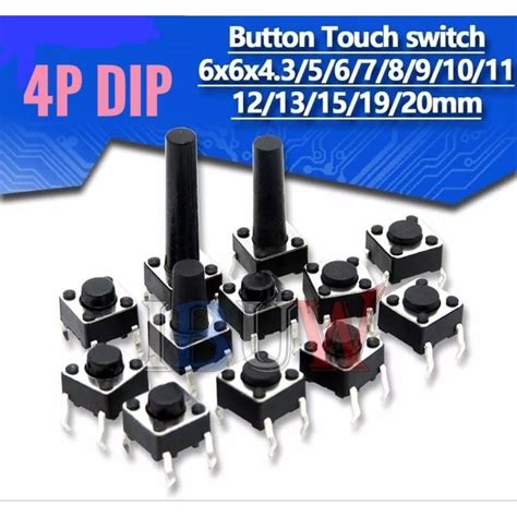 Jual Tact Switch 6x6x5mm 4 Pin Saklar Micro On Off Tactile Shopee