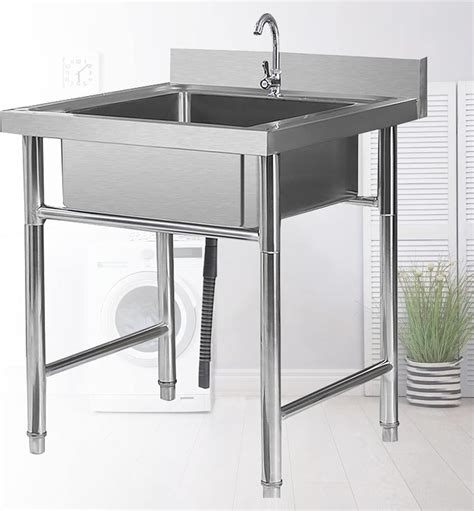 Amazon Co Jp Commercial Sink Kitchen Wash Basin Stainless Steel Single