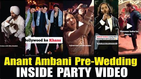 Anant Ambani Radhika Merchant Pre Wedding Party Inside Video Diljit