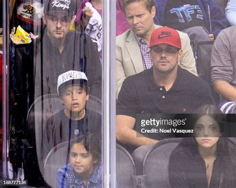 Matt Leinart And His Son Cole Leinart Attend An Nhl Playoff Game