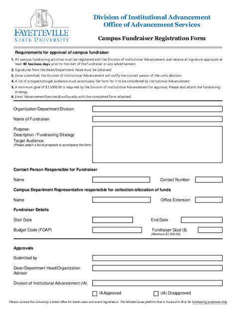 Fillable Online FSU Campus Fundraiser Request Form Fax Email Print