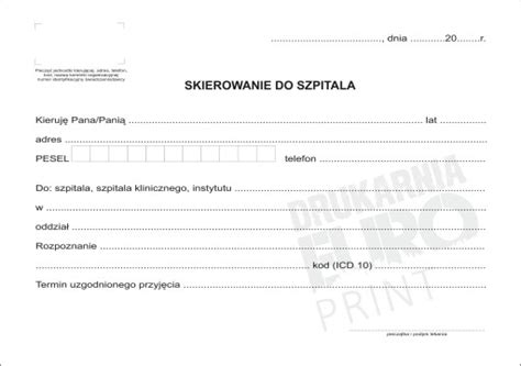 Skierowanie Do Szpitala Druczki A5 80 Kartek 104 Cena Opinie